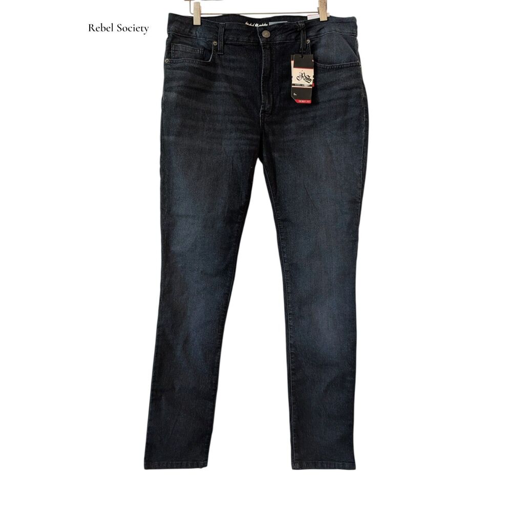 Rebel Society Skinny Fit Jeans Men’s 38x32 Dark Wash Stretch Denim NWT